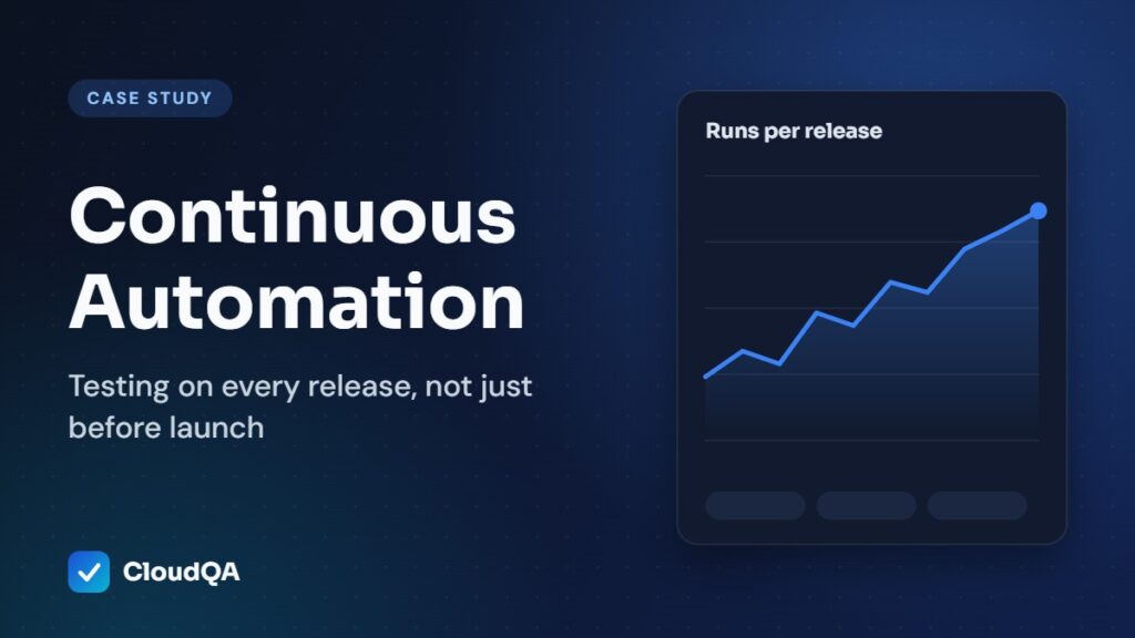 Continuous Automation case study: Testing on every release, not just before launch