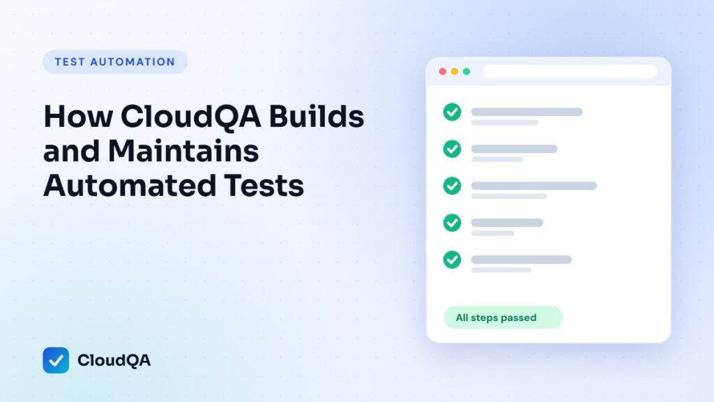 How CloudQA Builds and Maintains Automated Tests (CloudQA guide cover)