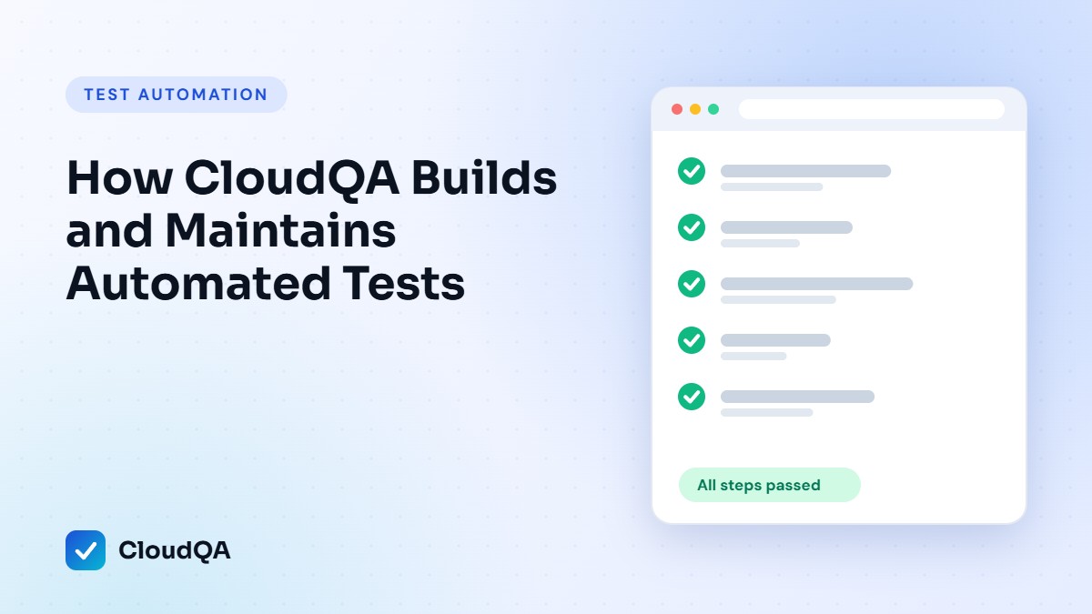 How CloudQA Builds and Maintains Automated Tests (CloudQA guide cover)