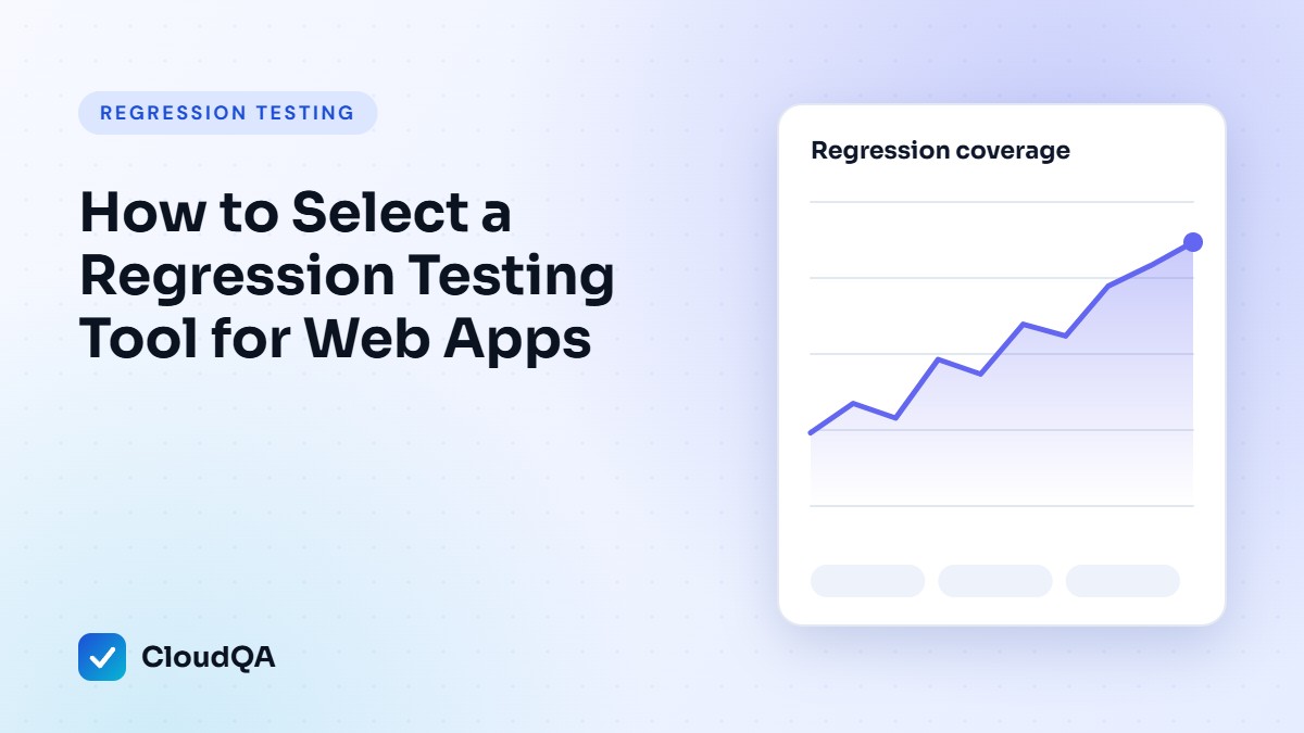 How to Select a Regression Testing Tool for Web Apps (CloudQA guide cover)