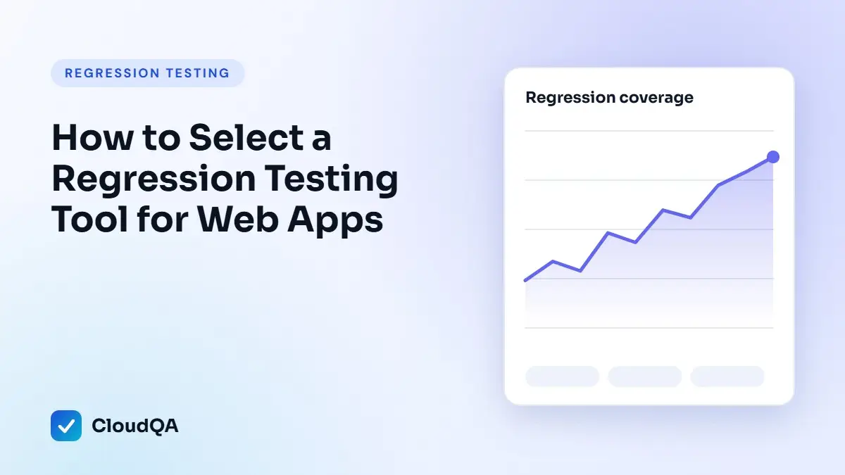 How to Select a Regression Testing Tool for Web Apps (CloudQA guide cover)