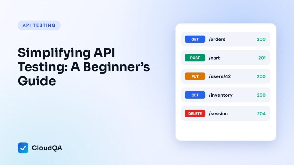 Simplifying API Testing: A Beginner’s Guide (CloudQA guide cover)