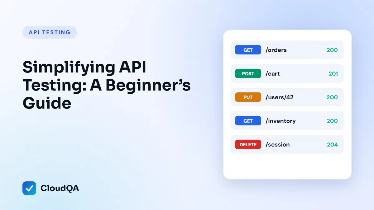 Simplifying API Testing: A Beginner’s Guide (CloudQA guide cover)