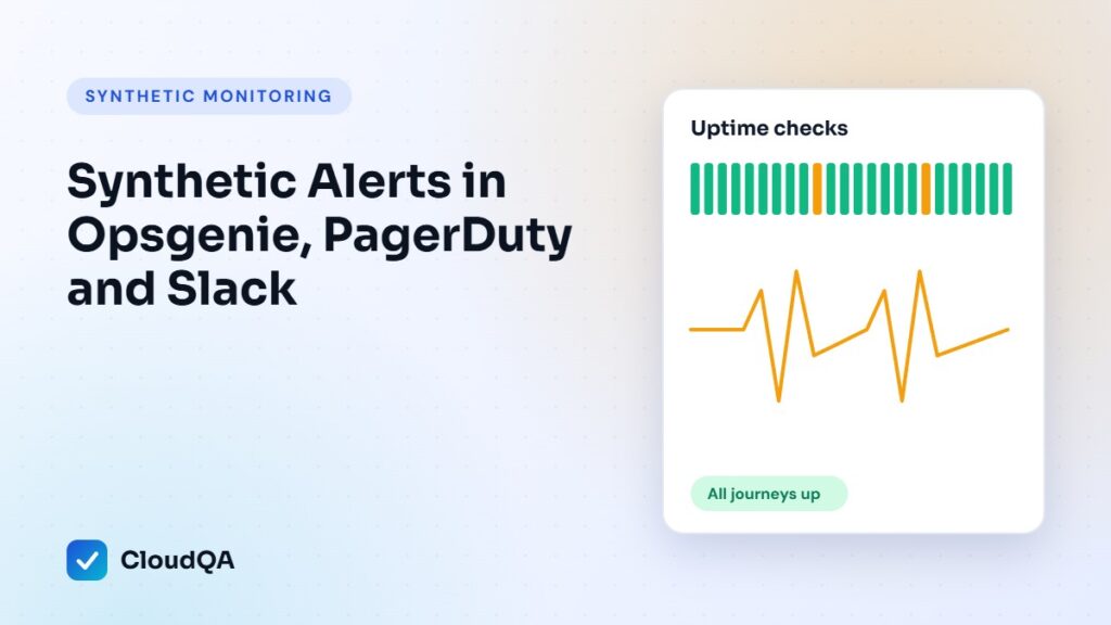 Synthetic Alerts in Opsgenie, PagerDuty and Slack (CloudQA guide cover)